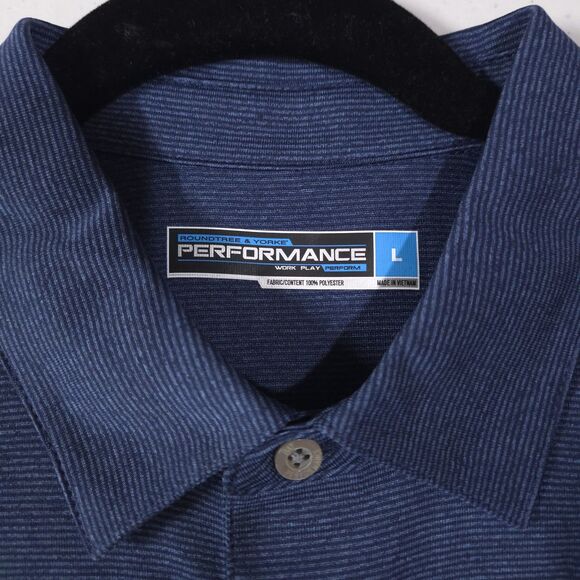 Athletic Performance Polo Shirt Mens Lg Lightweight Short Sleeve Collared Golf - Picture 4 of 16